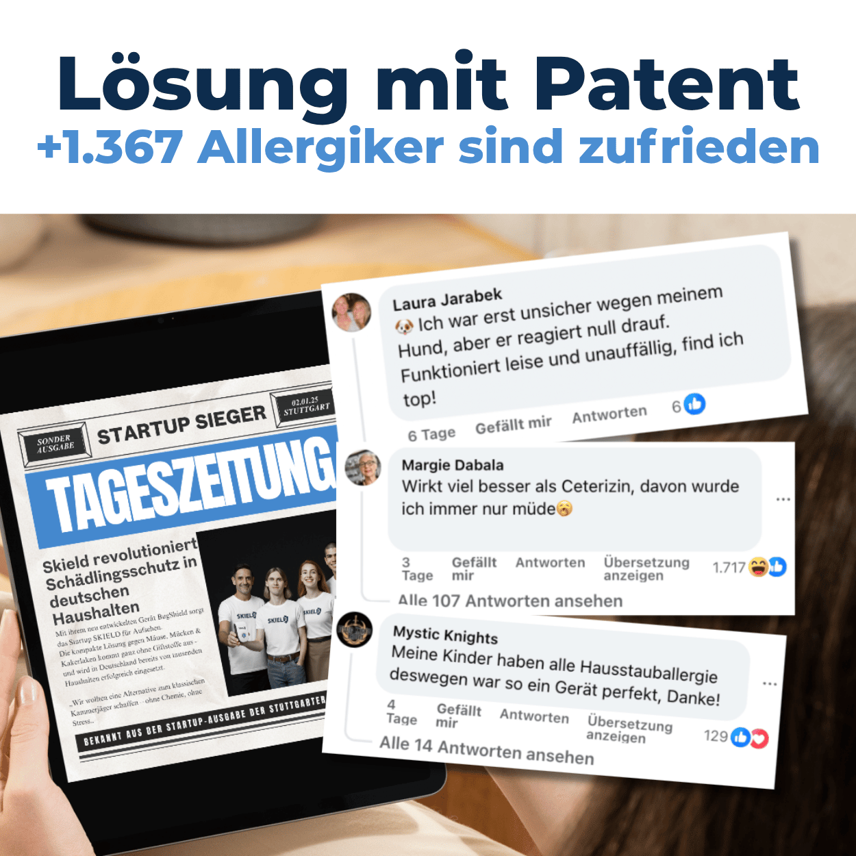 Innovative Ionentechnologie im DustShield entfernt Pollen, Feinstaub und Allergie-Auslöser